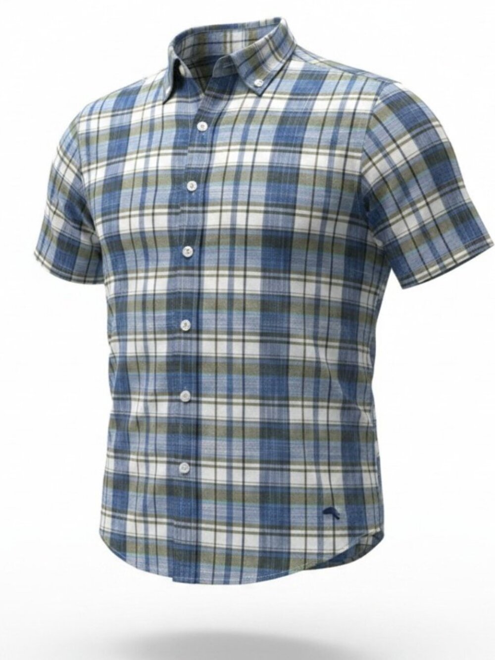 Tommy Bahama Men's Plaid Blue & Green Button-Down Shirt
